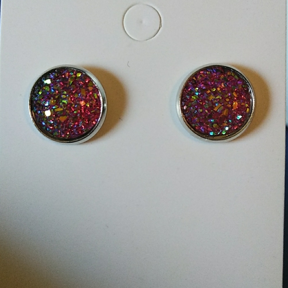 Handmade silver stud earrings